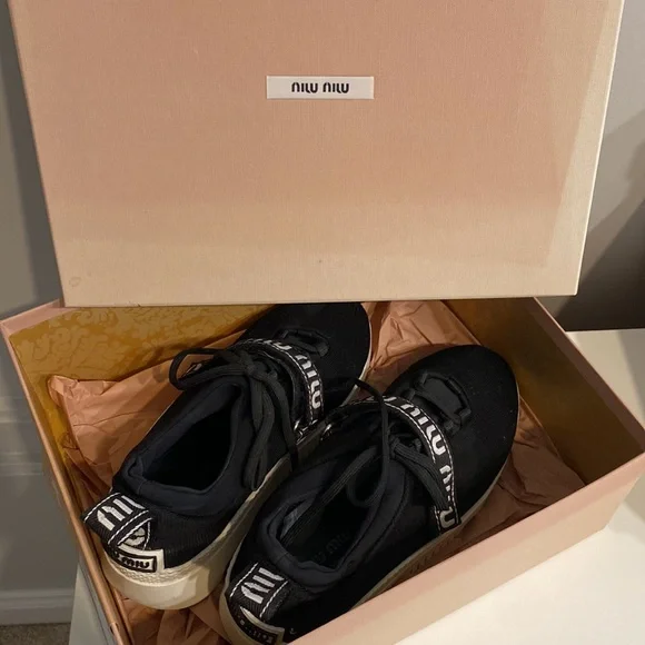 MiuMiu Black Stretch Sneakers - Picture 7 of 8